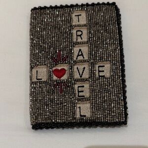 Mary Frances Beaded Love and Travel Accent in Black and Red